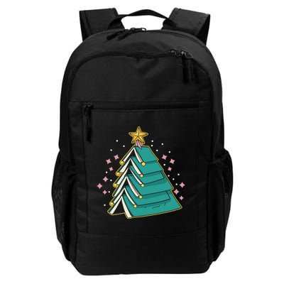 Xmas Book Nerd Library Lover Bookworm Book Christmas Tree Funny Gift Daily Commute Backpack
