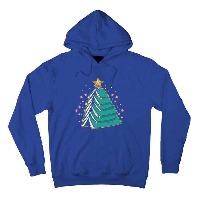 Xmas Book Nerd Library Lover Bookworm Book Christmas Tree Funny Gift Hoodie