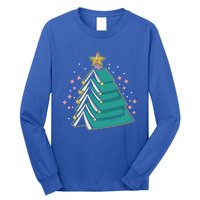 Xmas Book Nerd Library Lover Bookworm Book Christmas Tree Funny Gift Long Sleeve Shirt