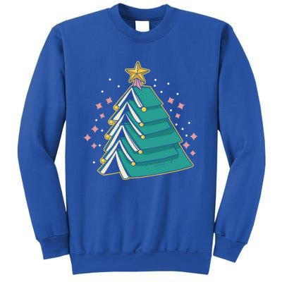 Xmas Book Nerd Library Lover Bookworm Book Christmas Tree Funny Gift Sweatshirt