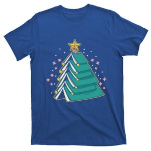 Xmas Book Nerd Library Lover Bookworm Book Christmas Tree Funny Gift T-Shirt