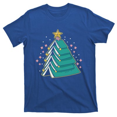 Xmas Book Nerd Library Lover Bookworm Book Christmas Tree Funny Gift T-Shirt