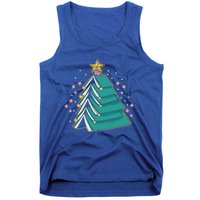 Xmas Book Nerd Library Lover Bookworm Book Christmas Tree Funny Gift Tank Top