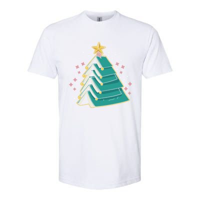 Xmas Book Nerd Library Lover Bookworm Book Christmas Tree Funny Gift Softstyle® CVC T-Shirt