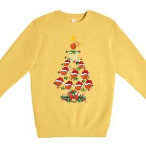 Xmas Basketball Sports Lover Basketball Christmas Tree Gift Premium Crewneck Sweatshirt