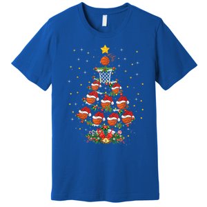 Xmas Basketball Sports Lover Basketball Christmas Tree Gift Premium T-Shirt