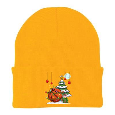 Xmas Basketball Sports Tree Lights Winter Happy Christmas Meaningful Gift Knit Cap Winter Beanie