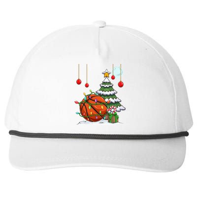 Xmas Basketball Sports Tree Lights Winter Happy Christmas Meaningful Gift Snapback Five-Panel Rope Hat