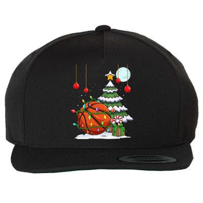 Xmas Basketball Sports Tree Lights Winter Happy Christmas Meaningful Gift Wool Snapback Cap