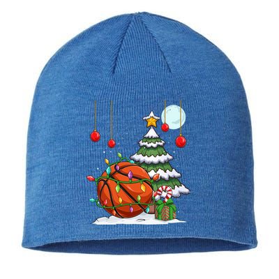 Xmas Basketball Sports Tree Lights Winter Happy Christmas Meaningful Gift Sustainable Beanie