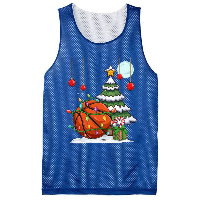 Xmas Basketball Sports Tree Lights Winter Happy Christmas Meaningful Gift Mesh Reversible Basketball Jersey Tank