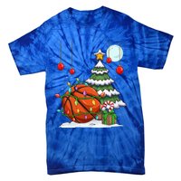 Xmas Basketball Sports Tree Lights Winter Happy Christmas Meaningful Gift Tie-Dye T-Shirt