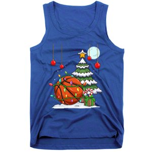 Xmas Basketball Sports Tree Lights Winter Happy Christmas Meaningful Gift Tank Top