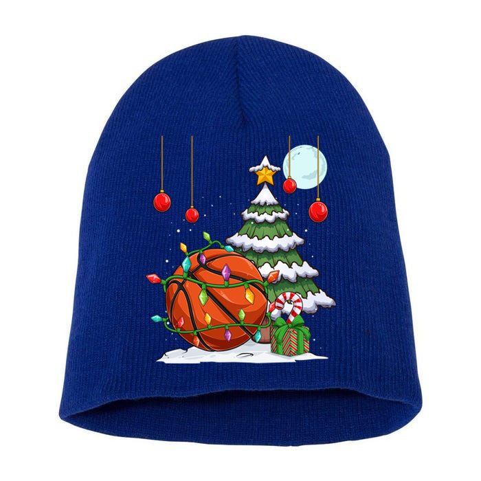 Xmas Basketball Sports Tree Lights Winter Happy Christmas Meaningful Gift Short Acrylic Beanie