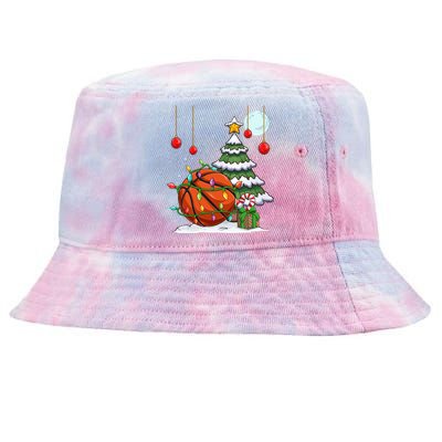 Xmas Basketball Sports Tree Lights Winter Happy Christmas Meaningful Gift Tie-Dyed Bucket Hat