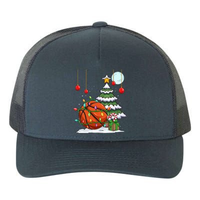 Xmas Basketball Sports Tree Lights Winter Happy Christmas Meaningful Gift Yupoong Adult 5-Panel Trucker Hat