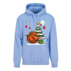 Xmas Basketball Sports Tree Lights Winter Happy Christmas Meaningful Gift Unisex Surf Hoodie