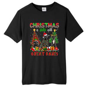 Xmas Better With Great Danes Santa Reindeer Elf Great Danes Gift Tall Fusion ChromaSoft Performance T-Shirt