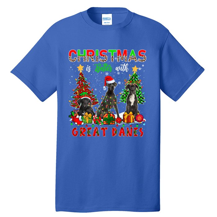 Xmas Better With Great Danes Santa Reindeer Elf Great Danes Gift Tall T-Shirt