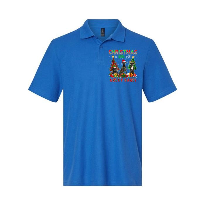 Xmas Better With Great Danes Santa Reindeer Elf Great Danes Gift Softstyle Adult Sport Polo