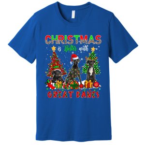 Xmas Better With Great Danes Santa Reindeer Elf Great Danes Gift Premium T-Shirt