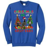 Xmas Better With Great Danes Santa Reindeer Elf Great Danes Gift Tall Sweatshirt