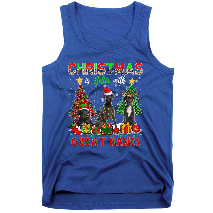 Xmas Better With Great Danes Santa Reindeer Elf Great Danes Gift Tank Top