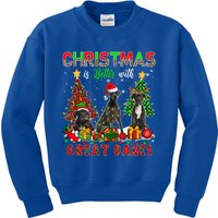 Xmas Better With Great Danes Santa Reindeer Elf Great Danes Gift Kids Sweatshirt