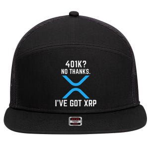 XRP Cryptocurrency 401K 7 Panel Mesh Trucker Snapback Hat