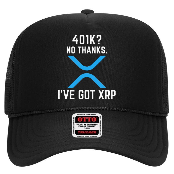 XRP Cryptocurrency 401K High Crown Mesh Back Trucker Hat