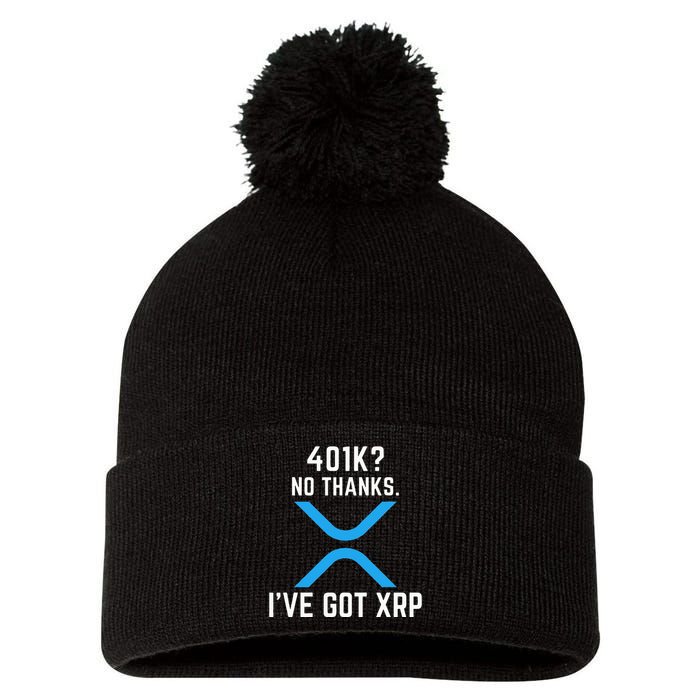 XRP Cryptocurrency 401K Pom Pom 12in Knit Beanie