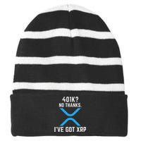 XRP Cryptocurrency 401K Striped Beanie with Solid Band