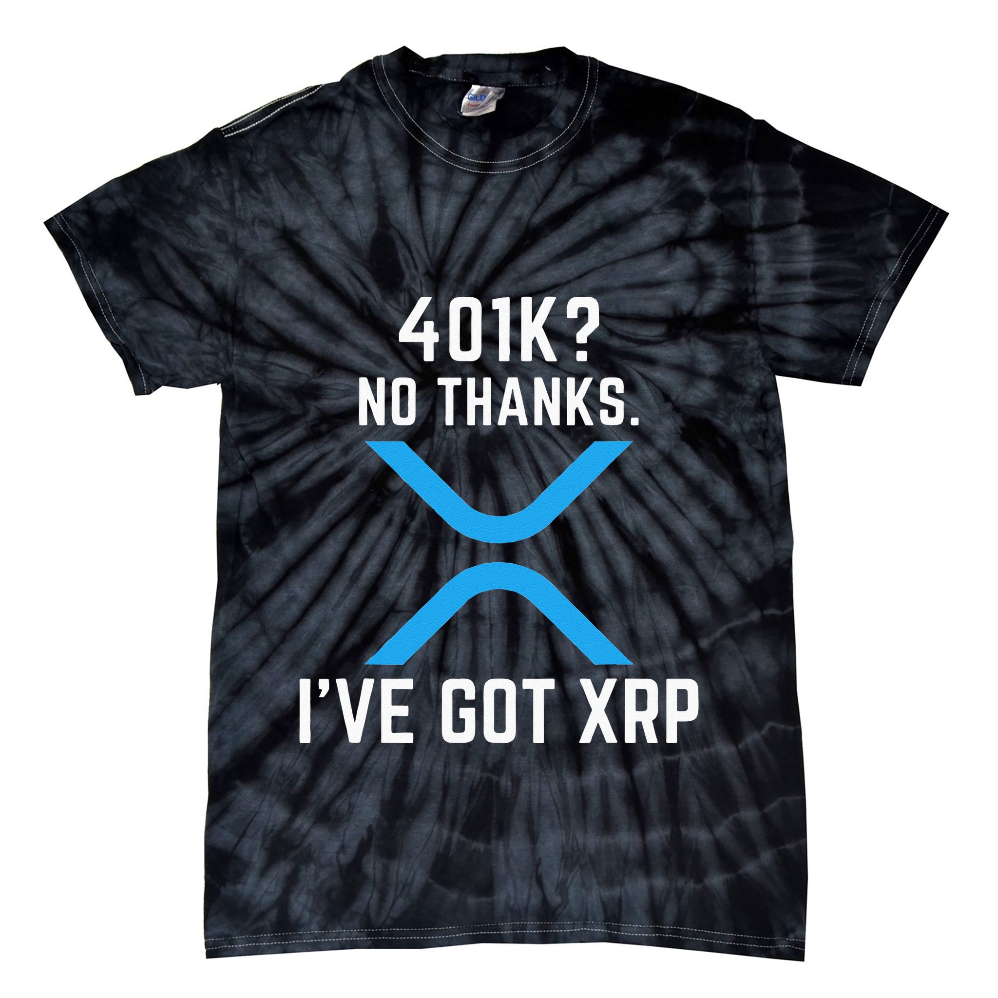 XRP Cryptocurrency 401K Tie-Dye T-Shirt