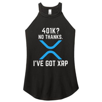 XRP Cryptocurrency 401K Women's Perfect Tri Rocker Tank