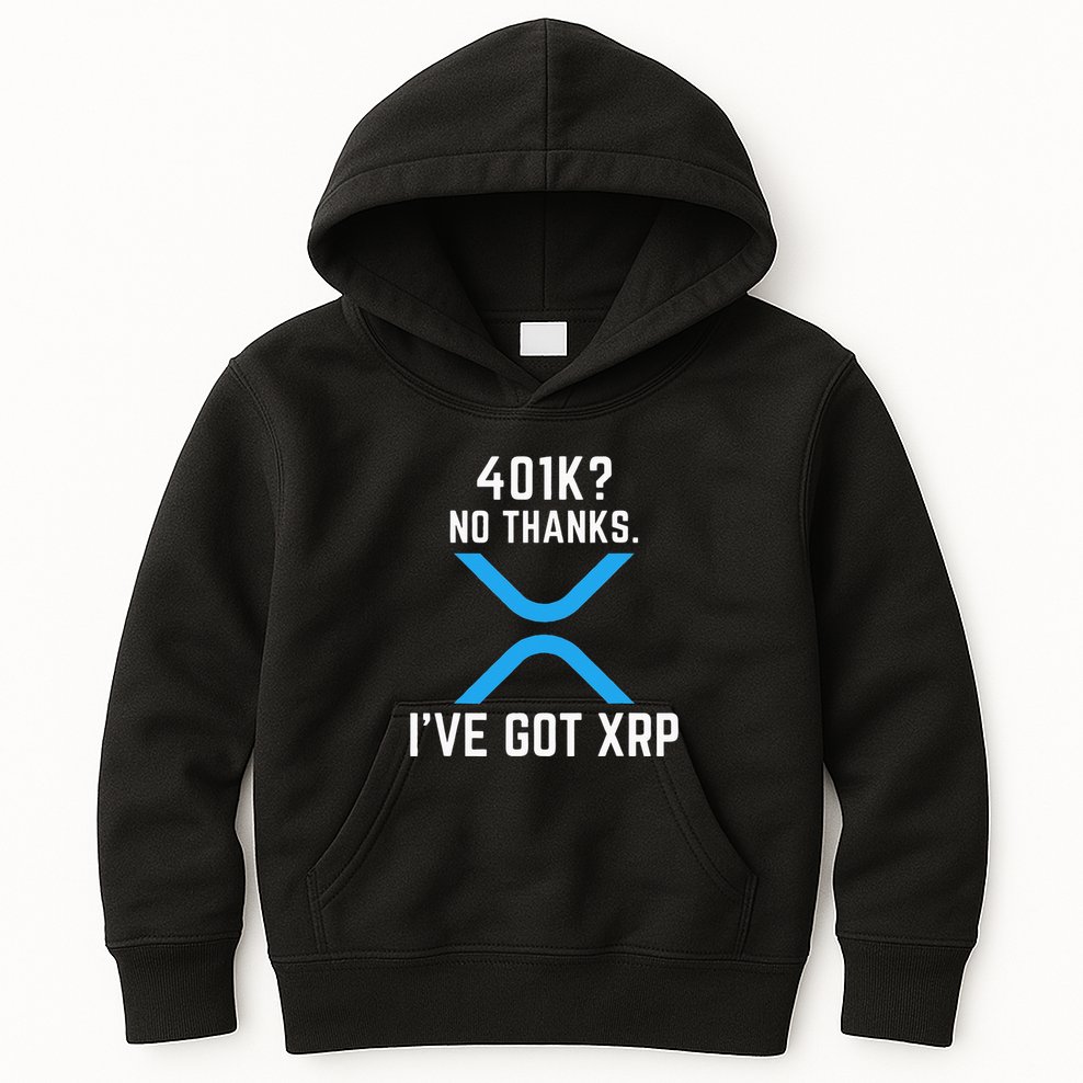 XRP Cryptocurrency 401K Kids Hoodie