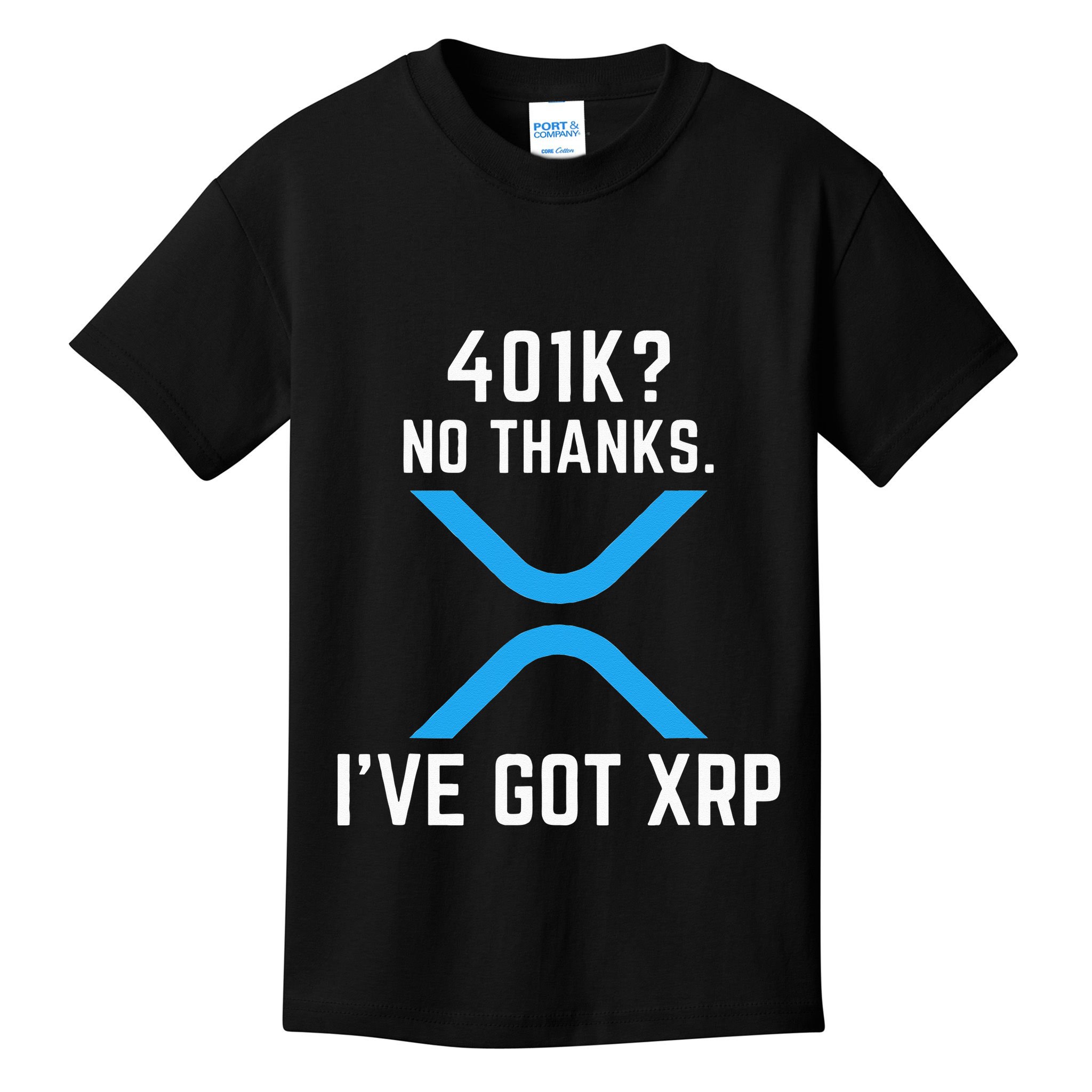 XRP Cryptocurrency 401K Kids T-Shirt