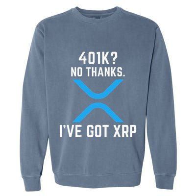 XRP Cryptocurrency 401K Garment-Dyed Sweatshirt