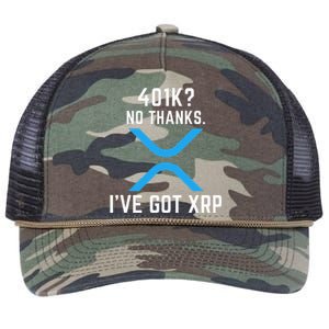 XRP Cryptocurrency 401K Retro Rope Trucker Hat Cap