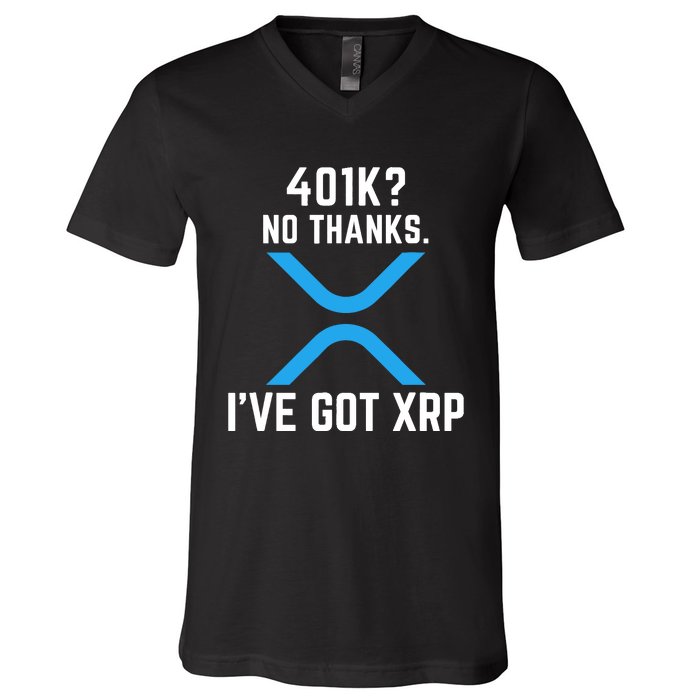 XRP Cryptocurrency 401K V-Neck T-Shirt