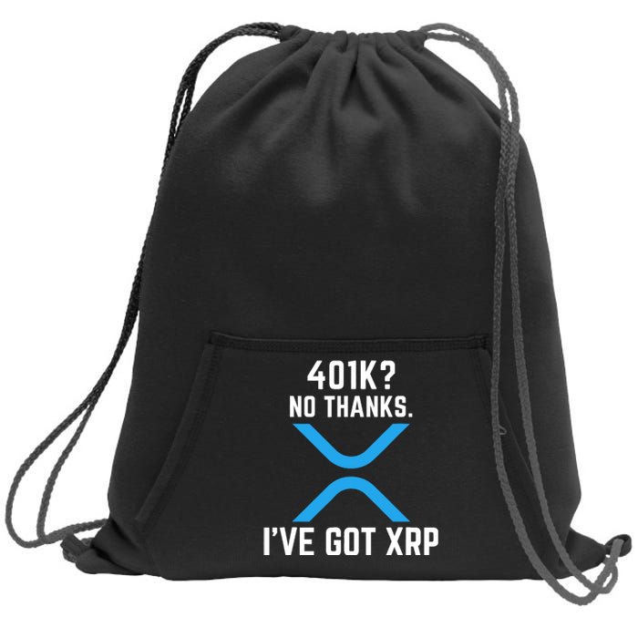 XRP Cryptocurrency 401K Sweatshirt Cinch Pack Bag