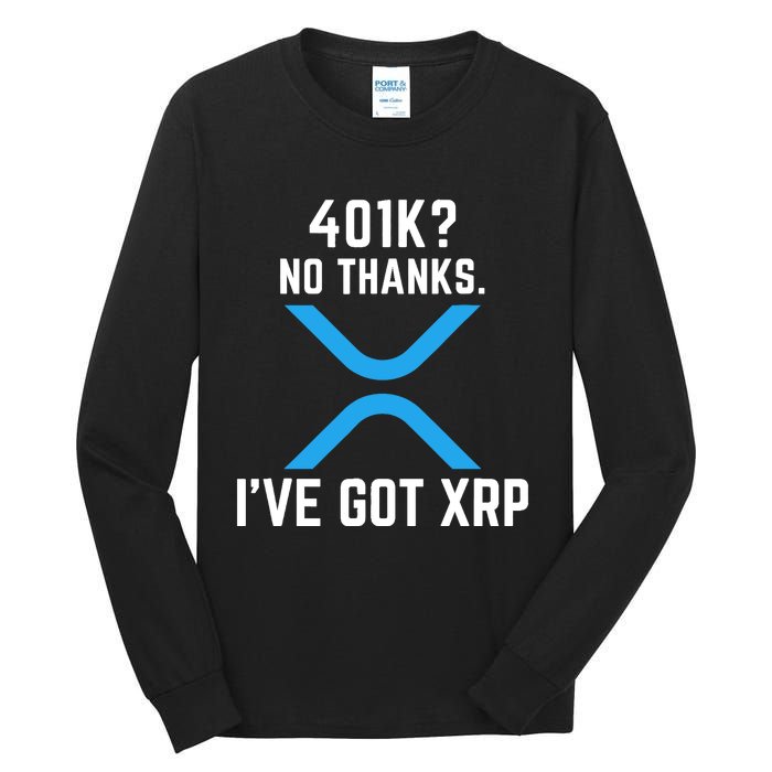 XRP Cryptocurrency 401K Tall Long Sleeve T-Shirt