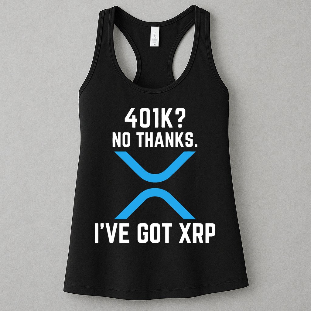 XRP Cryptocurrency 401K Womens Tank Top