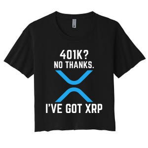 XRP Cryptocurrency 401K Women's Crop Top Tee