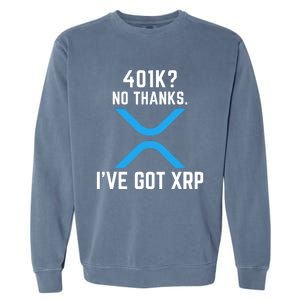 XRP Cryptocurrency 401K Garment-Dyed Sweatshirt