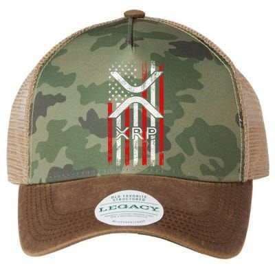 Xrp Cryptocurrency American Flag Legacy Tie Dye Trucker Hat