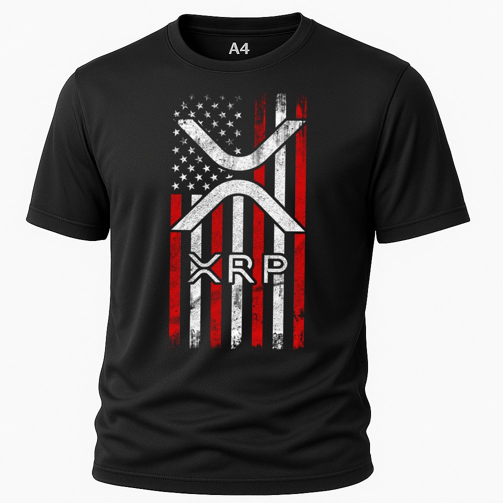 Xrp Cryptocurrency American Flag Performance Shirt