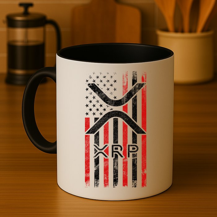 Xrp Cryptocurrency American Flag Mug