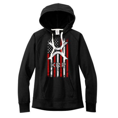 Xrp Cryptocurrency American Flag Women's Fleece Hoodie