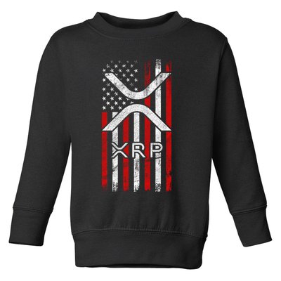 Xrp Cryptocurrency American Flag Toddler Sweatshirt