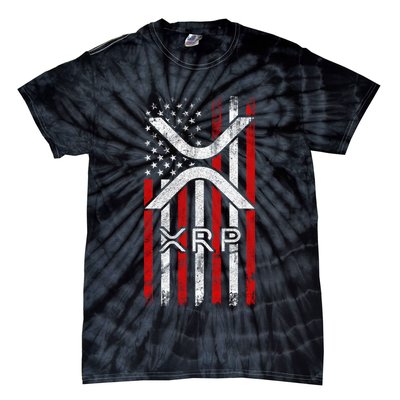 Xrp Cryptocurrency American Flag Tie-Dye T-Shirt